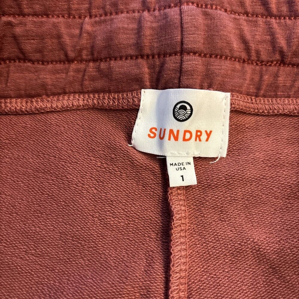 Sundry Wide Leg Cropped Sweat Pants Maroon Size Small - Picture 5 of 7